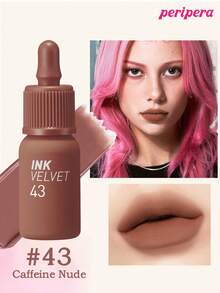 Peripera K-Beauty 墨絨唇膏，高顯色度，持久，輕盈，無麩質，無防腐劑，絲絨啞光唇膏，液態唇膏，滑順，持久顯色 - #43 Caffeine Nude - 查看 2