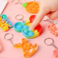 6 件套 Pop Didget Toys 套装，各种硅胶彩虹 Popper Didget Toys，适合生日礼物、复活节篮子礼物、圣诞节礼物 - 彩色 - 查看 5