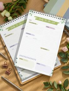 Trees Sổ tay ghi chép không đề ngày tháng - Sổ kế hoạch hàng ngày với lịch trình theo giờ, 52 trang có đường xé, gáy xoắn, sổ tay danh sách việc cần làm với lịch trình theo giờ, mục tiêu, kế hoạch bữa ăn, lượng nước uống và kế hoạch tập luyện. - Nhiều màu - Xem 4