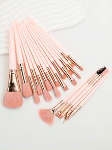 28件套终极化妆刷套装，包含大号散粉刷、腮红刷、修容刷、粉底刷、遮瑕刷和眼影刷 - 附赠水滴美妆蛋、拇指粉扑和三角粉扑 - 尼龙刷毛，适合所有肤质。化妆刷套装，化妆刷套装，化妆刷套装，全套化妆刷，化妆刷套装，全套化妆工具，化妆刷套装，化妆刷套装，化妆礼盒套装 - 粉色 - 查看 3