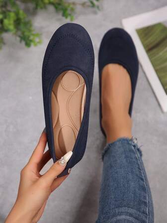 Spring & Autumn New Casual Breathable Mesh Flat Shoes For Women, Non-Slip Comfortable Work Shoes, Plus Size Loafers