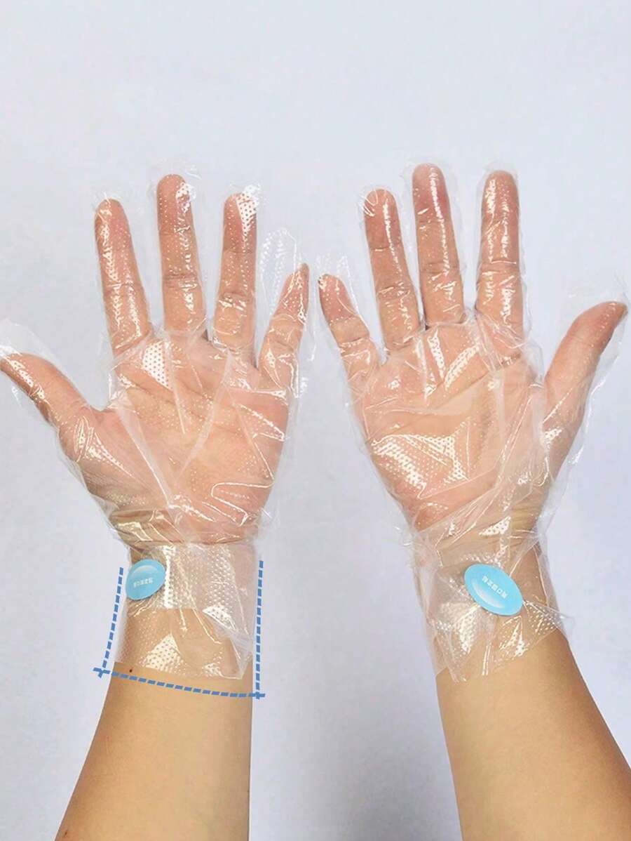 600 件一次性手膜套、透明塑料足浴浸泡手套、去除干燥皮肤、一次性透明塑料手/足套、透明一次性足袋、手/足护理工具、保湿手膜、无香型、用于美容和个人护理、手部和指甲护理、手/足护理、保湿足部/手套 - 白色 - 查看 1