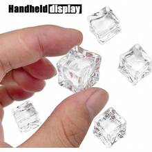 Fake Ice, Clear Fake Ice Cubes Acrylic, 17 Mm 100 PCS Acrylic Decorative Ice Cubes For Photography Accessories Props Decoration Vase Fillers - 17 mm-100 chiếc - Xem 4