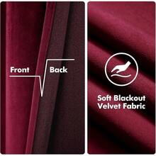 2 Panels Blackout Curtains Solid Soft Grommet Mustard Yellow Thermal Insulated Soundproof Room Darkening Curtains/Drapes/Panels Fall Living Room Bedroom 52 X 90 Inch - 勃根地 - 查看 4