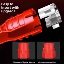 水槽管道扳手，家用管道安装工具，适用于水管、水龙头、水槽阀门、水槽维修和拆卸 - 紅色 - 查看 2