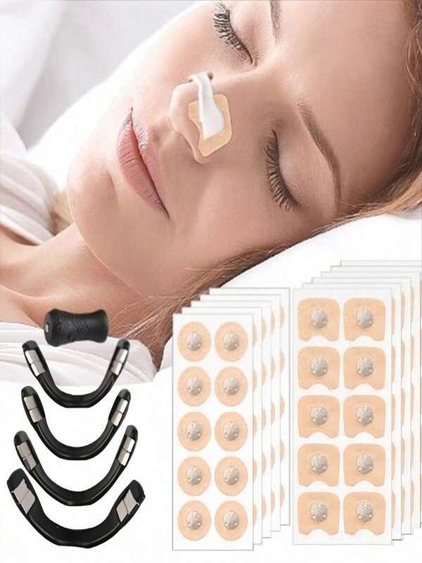 60/10/PcsMagnetic Nasal Breathing Dilators Kits Nasal Dilator Boost Oxygen Intake Breathing Refill Nose Clip Nasal Strips Reduce Snoring