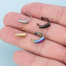 2pcs Halloween Zombie Teeth Vampire Teeth Costume Props Lip Ring Exaggerated Gothic Style Stainless Steel Fake Lip Piercing Stud Ring With Sharp Teeth Design Body Jewelry - Multicolor - View 5