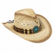 Breezy Summer Style ✨Lightweight & Breathable | Chic Woven Patterns | UV-Shading Wide Brim,Sweat-Proof Inner Band + Statement Hat Band For Comfort & Flair!Perfect For Casual Wear Or Costume Looks-Add Effortless Charm! - Tự nhiên1 - Xem 5