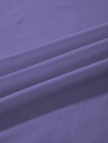 夏季休闲标语印花圆领常规T恤 - 紫羅蘭色 - 查看 5