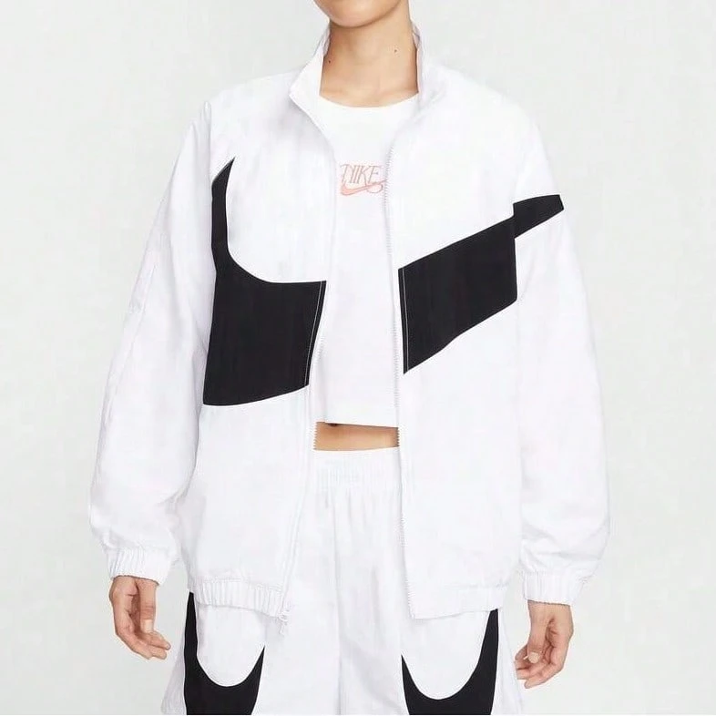 Nike Áo khoác dệt AS W NSW LOGO OS TRACK JKT dành cho nữ không có mũ trùm đầu HV4108-100 - trắng - Xem 1