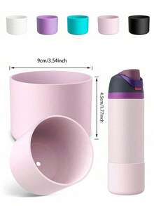 2pcs 7.5-9cm Silicone Water Bottle Sleeve, Fits 24oz 32oz 40oz, Non-Slip Protective Cover With Bottom Bumper, Suitable For Tumblers, Twist And Flip Stainless Steel Water Bottles - Multicolor - View 15