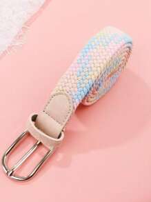 弹力编织腰带，时尚韩版，男女通用，适合学生和多功能装饰秋季，秋季，万圣节 - 編織多巴胺腰帶 - 查看 2