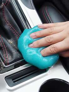 1pc 70g Blue Soft Gel Cleaner, Suitable For Car Air Vent, Car Interior, Keyboard, Corners, Desk Cleaning - Blue - View 5