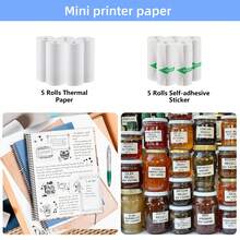 13 Rolls Thermal Printing Paper, Includes 5 Rolls Of Self-Adhesive Paper, 3 Rolls Of Colorful Thermal Paper, And 5 Rolls Of Thermal Paper, For Study Notes, Photos, Memos, Compatible With Most Portable Mini Printers - Multicolor - View 9