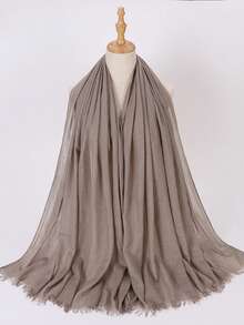 1 chiếc khăn choàng hijab modal dài mềm mại, nhẹ, màu trơn cỡ lớn dành cho nữ, mùa thu/đông - Nhiều màu - Xem 20