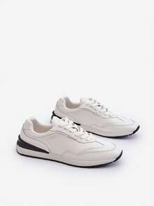 Modne i uniwersalne trampki męskie na co dzień - Biały - Zobacz 10