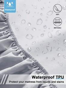 1 tấm ga trải giường chống thấm nước màu trơn, bộ ga trải giường thân thiện với da, vỏ nệm, ga trải giường mềm mại và thoải mái, tấm bảo vệ nệm, khăn trải giường cho phòng ngủ, vỏ nệm cho giấc ngủ thoải mái, phù hợp cho mọi mùa - Xám trung bình - Xem 6