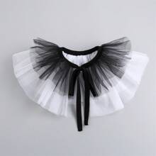 1pc Women's Exaggerated Clown Ruffled Multi-Layer Mesh False Collar For Dress For Christmas Decor