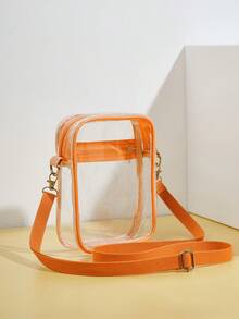 Women's Mini Clear Beach Crossbody Phone Bag Stadium Bag, Stadium Approved 19 X 14.5 X 5 Clear Transparent Purse Bag For Concerts Sports Events Festivals