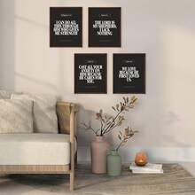 Wall Art Posters Locomiss Black And White Christian Wall Art Decor Posters, Modern Bible Verse Prints, Minimalist Jesus Scripture Prayer Room Art Wall Decor, Inspirational Bible Posters Bedroom Office Living Room,Set Of 4 (8x10 Unframed) - MX-黑色 - 查看 4