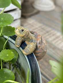 1PC/3PCS Turtle Statue Plant Pot Hanger Figurine - Resin Animal Ornament Climbing Tortoise For Garden & Yard Decor - Con rùa - Xem 6