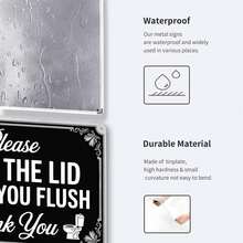 Bathroom Humor Please Close The Lid Before You Flush Vintage Toilet Metal Sign Print Aesthetic Room Decoration For Home Bedroom Kitchen Bar Dorm Bathroom Wall Decor 8 X 12 Inch - 黑色 - 查看 6
