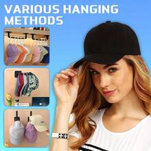 No Drilling Adhesive Wall Hooks 4-Pack Black Hat Rack Cap Holder, Bathroom Accessories Organizer Storage For Baseball Caps Towel Clothes Wall Mounted Hanging Hooks - Đen 4 Cái - Xem 2