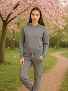 HPC POLO Elegant Lightweight Knitted Blouse And Pants Set Beautiful 2 Piece Fabric