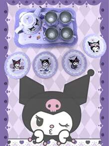 Sanrio Kuromi 茶会套装，16 件儿童茶会套装锡茶壶杯礼品套装过家家学龄前厨房玩具带茶壶礼盒适合儿童女孩，锡茶会套装下午茶时间游戏套装带金属茶壶茶杯游戏餐具公主玩具礼物。 - 彩色 - 查看 8