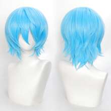 YEWELL 14英寸短直发合成假发,带刘海,男女通用角色扮演假发,每日手工制作,适合动漫、游戏、圣诞节活动、化装舞会等场合 - 彩色 - 查看 46