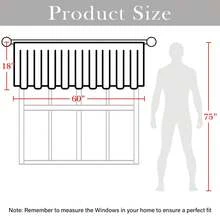 1 件，Sweet Home 创意花卉图案数码印花厨房窗帘，带杆袋顶部，涤纶面料，防褪色高清打印，视觉装饰，低维护咖啡窗帘，适用于家庭隔断、厨房、书房或家庭办公室厨房装饰 - 彩色 - 查看 4