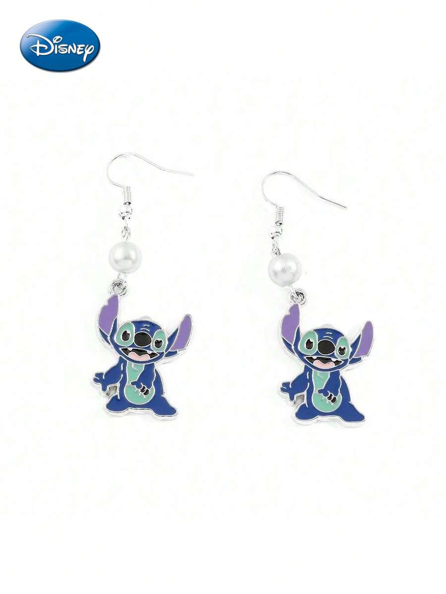 2PCS Disney Officially Licensed Lilo & Stitch Jewelry Cute Cartoon Earrings Fashion Accessories Perfect Thanksgiving Christmas Holiday Birthday Gifts For Friends And Family Collectible Cute Jewelry For Women Girl
