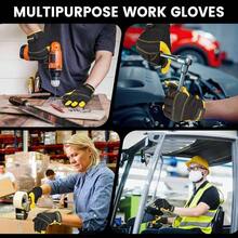 Mens Work Gloves, Synthetic Leather Mechanic Gloves, Utility, Touchscreen, Multipurpose, Construction, Warehouse, Truck Driving - Large+++Yellow - View 8