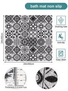 1pc Non-Slip Shower Mat With Drainage Holes, Soft & Comfortable PVC Loofah Massage Bath Mat, Quick-Dry, Ideal For Bathroom & Wet Areas, Bathroom Accessory|Hollow Design|Non-Slippery Surface, Shower Mat For Bathroom