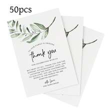 50 张婚礼派对桌感谢卡、桌面装饰、招待会、新娘送礼会感谢卡、明信片、婚礼仪式、派对、庆典或特别活动卡片、圣诞节