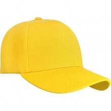Bulk Lot 12-Pack Adjustable Size Plain Blank Solid Color Baseball Caps - Yellow - View 3