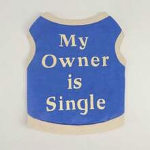 1pc Versatile Lightweight Sleeveless Vest, Minimalist Letter Design, Suitable For Cats & Dogs, Summer - Blue - View 4