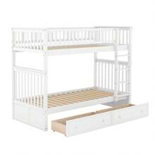 Practical Children's Bed With Two Drawers And High Guard Rail For More Order