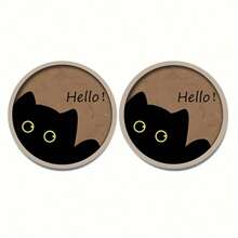 2 件猫咪汽车杯架，2.8 英寸圆形装饰性汽车杯垫，家用和汽车饮料杯垫，男女通用汽车内饰配件，装饰性杯垫，适合作为节日和生日送给家人和朋友的礼物 - 彩色 - 查看 13