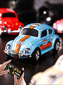 Voiture radiocommandée rétro en alliage, voiture radiocommandée miniature, avec vitesse réglable et télécommande via smartphone, avec éclairage LED, modèle rétro 2,4 GHz, voiture miniature à l'échelle 1:64, facile à transporter, convient aux garçons et filles de 6 ans et plus, jouet idéal comme cadeau pour enfants.