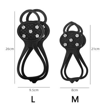 2 Pairs Anti-Slip Shoe Spikes, 5-Teeth Ice Cleats Crampons For Hiking Boots, Non-Slip Shoe Covers, Ice Gripper Traction Cleats For Shoes/Boots, Unisex