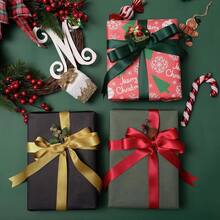 Cream Ribbon 1 Inch Double Face Satin Ribbon For Gift Wrapping Hair Bows Making Chair Sash Valentine's Day Wedding Birthday Party Invitation Decorations Floral Craft Sewing, 25 Yards - 593-Xanh đậm - Xem 4