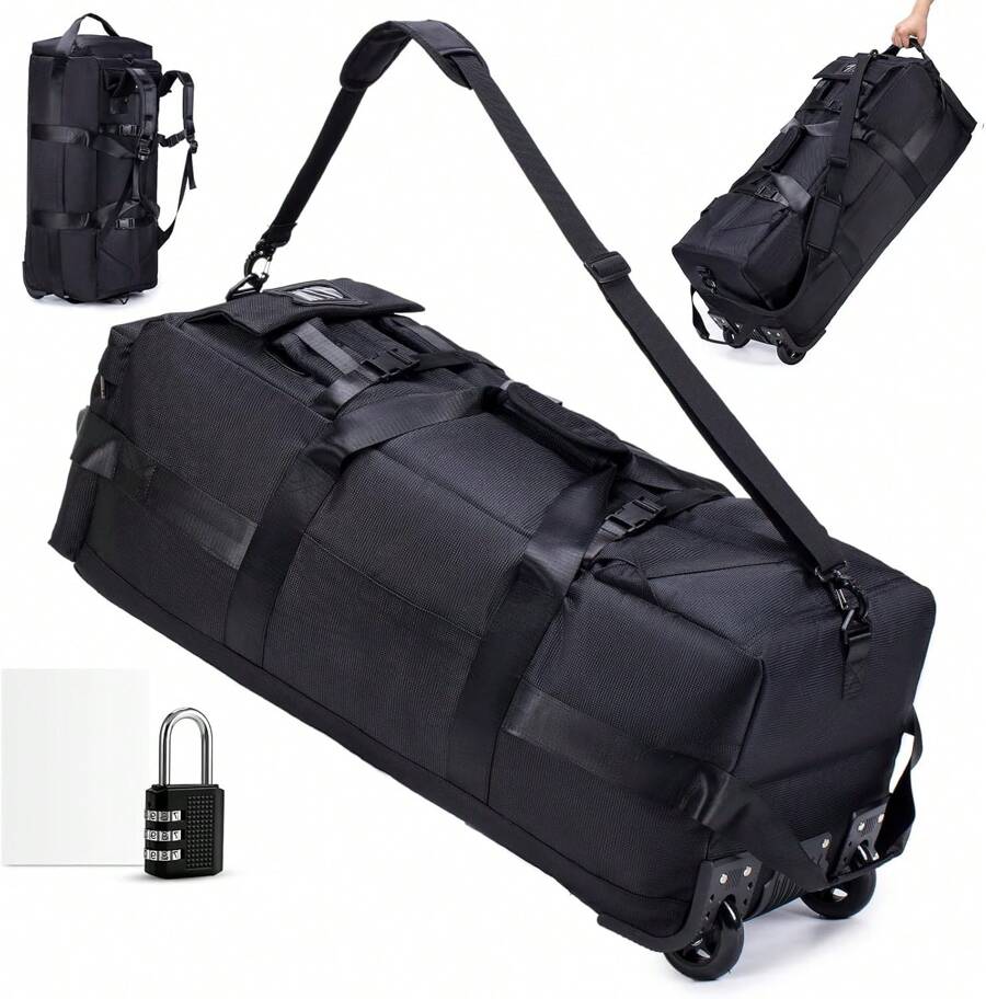 Travel Bag With Wheels, Waterproof, 3-In-1 Travel Backpack, Airplane Cabin, Travel Handbag With Combination Lock, 80 L, XL, Large Luggage Bag, 78 X 33 X 32 Cm, Suitcase For Women And Men