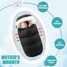 Waterproof Thickened Universal Warm Sleeping Bag, Stroller Foot Cover, Stroller Warmer Sleeping Bag, Winter Cold-Proof Stroller Cover