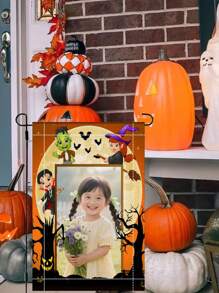 1pc Customizable Halloween Theme Garden Flag, Personalized Halloween Yard Flag For Outdoor Decoration, Halloween Welcome Flag, 30*45cm