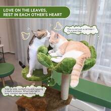 38 Inch Medium Cat Tree, Green Staircase Model Cat Climbing Frame, Multi-Tier Cat Tower With Cat Scratching Post, Cozy Perch Cat Playhouse Cat Climbing Frame - Green - View 4