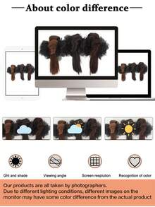 时尚女士蓝花鸡毛发髻，耐热合成发，适合日常发型 - 彩色 - 查看 5