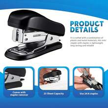 20 Pack Mini Staplers With 15000 Nails Bulk With 15000 Nail, Office Staplers For Desk 25 Sheet Capacity, Hand Held Desk Students Teachers Supplies For School Office Business Non Slip Base Black - 10 - Xem 7