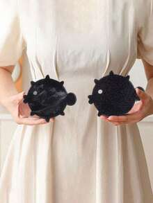 可重复使用的宠物毛发收集器，可爱狗狗猫咪毛发收集球套装，适用于洗衣机，衣物清洁除毛工具 - 黑色 - 查看 3