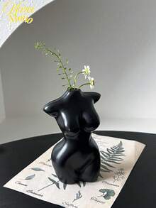 <大胆的曲线，永恒的对比>，1 件现代女性身体花瓶，极简主义砂岩树脂雕塑用于花卉展示，美观的北欧风格家居装饰点缀，优雅的装饰品，适合客厅、卧室、办公室、架子和桌面，非常适合婚礼艺术装饰、母亲节礼物 - 彩色 - 查看 3